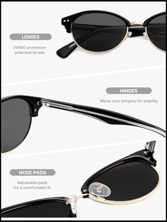 Trendy Oval Polarized Sunglasses Retro Shades Sunnies main image 5